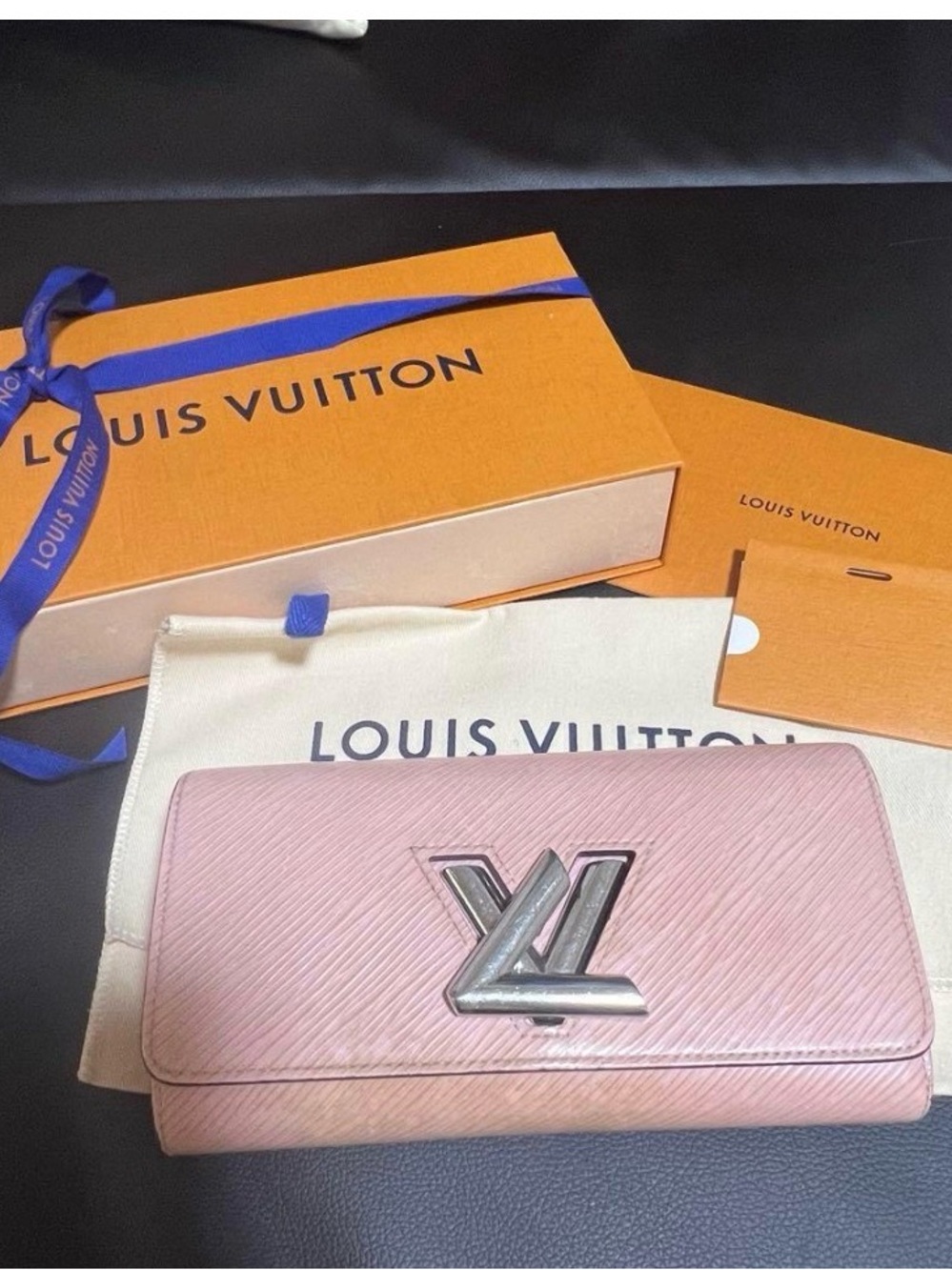 Louis Vuitton Blush Pink Epitwist Leather Continental Wallet w Silver LV Emblem